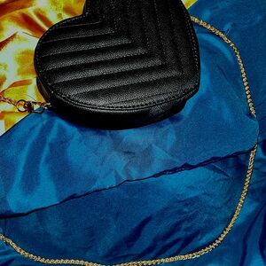 Black Heart GOLD DRIP Crossbody Bag
